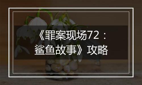 《罪案现场72：鲨鱼故事》攻略