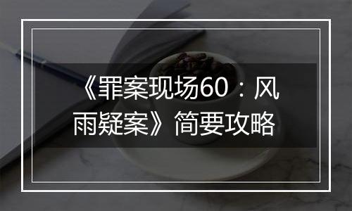 《罪案现场60：风雨疑案》简要攻略