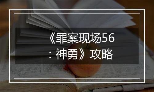 《罪案现场56：神勇》攻略