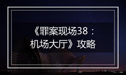 《罪案现场38：机场大厅》攻略