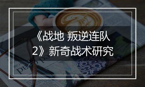 《战地 叛逆连队2》新奇战术研究
