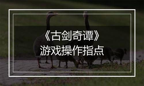 《古剑奇谭》游戏操作指点