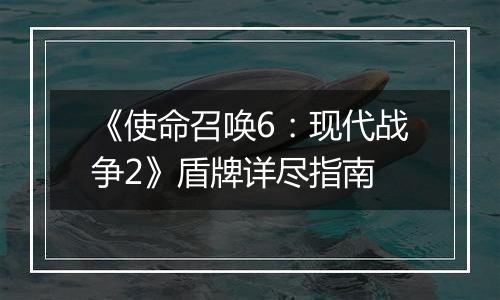 《使命召唤6：现代战争2》盾牌详尽指南