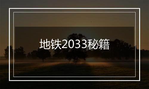 地铁2033秘籍