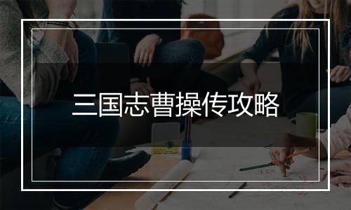 三国志曹操传攻略