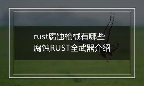 rust腐蚀枪械有哪些 腐蚀RUST全武器介绍