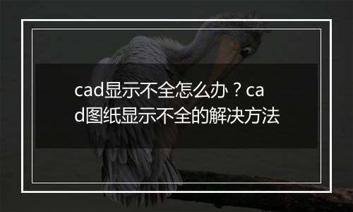 cad显示不全怎么办？cad图纸显示不全的解决方法