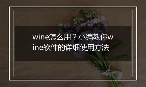 wine怎么用？小编教你wine软件的详细使用方法