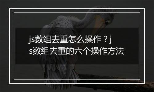 js数组去重怎么操作？js数组去重的六个操作方法
