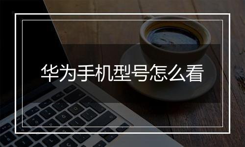 华为手机型号怎么看