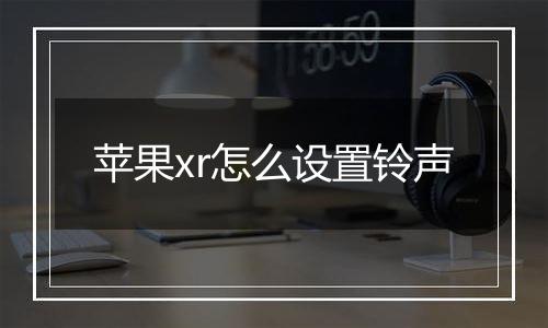 苹果xr怎么设置铃声