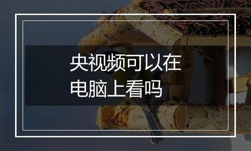 央视频可以在电脑上看吗
