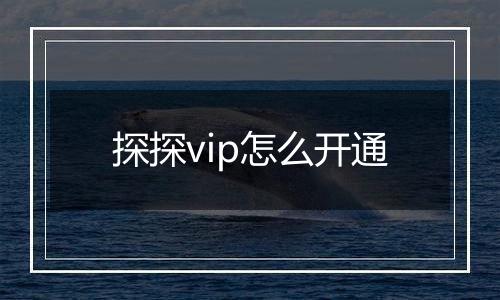 探探vip怎么开通