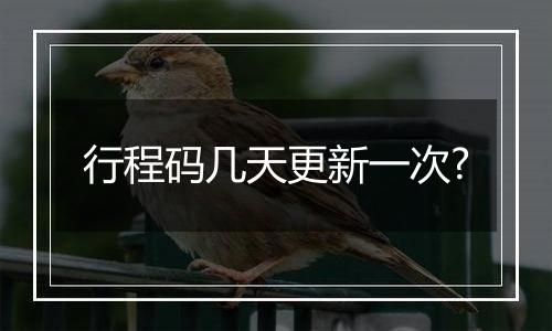行程码几天更新一次?