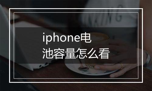 iphone电池容量怎么看