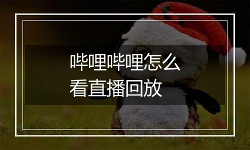 哔哩哔哩怎么看直播回放