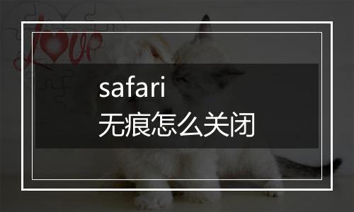 safari无痕怎么关闭