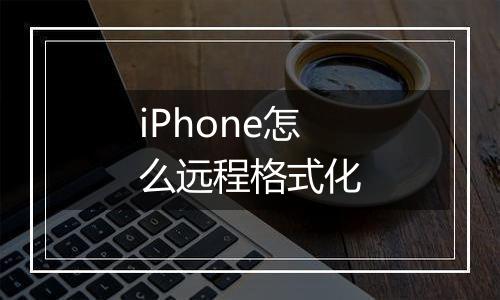 iPhone怎么远程格式化