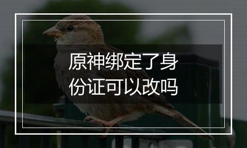 原神绑定了身份证可以改吗