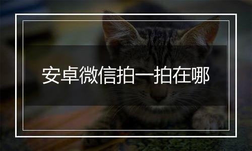 安卓微信拍一拍在哪