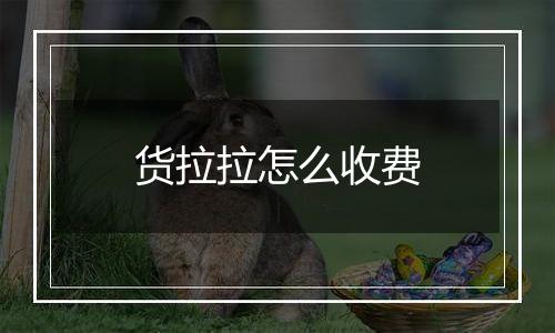 货拉拉怎么收费