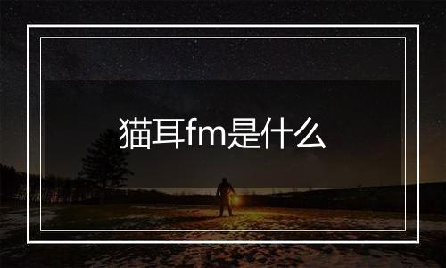 猫耳fm是什么