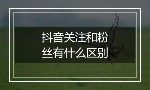 抖音关注和粉丝有什么区别