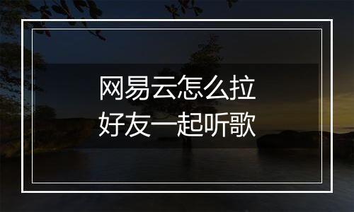 网易云怎么拉好友一起听歌