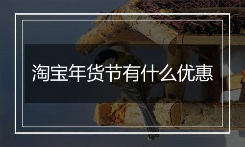 淘宝年货节有什么优惠
