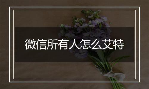 微信所有人怎么艾特