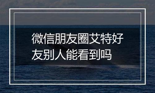 微信朋友圈艾特好友别人能看到吗
