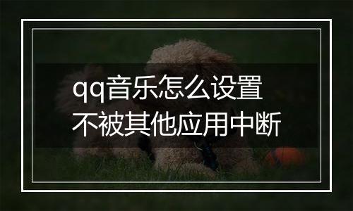 qq音乐怎么设置不被其他应用中断