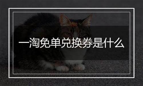 一淘免单兑换券是什么