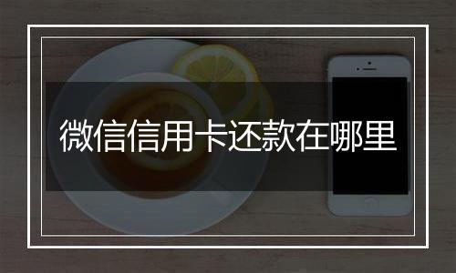 微信信用卡还款在哪里