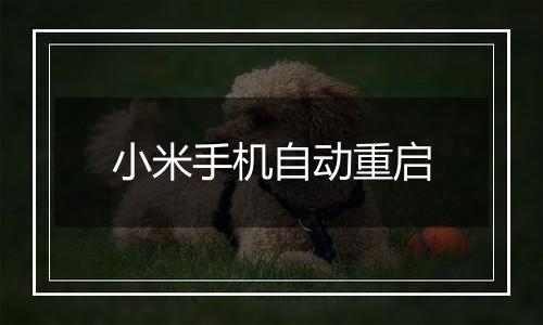小米手机自动重启