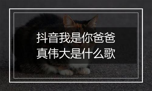 抖音我是你爸爸真伟大是什么歌