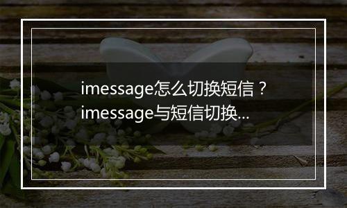 imessage怎么切换短信？imessage与短信切换方法