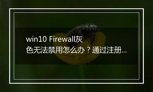 win10 Firewall灰色无法禁用怎么办？通过注册表禁用Windows Defenderf Firewall教程