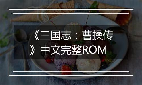 《三国志：曹操传》中文完整ROM