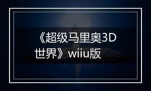 《超级马里奥3D世界》wiiu版
