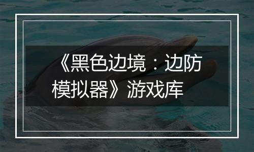 《黑色边境：边防模拟器》游戏库