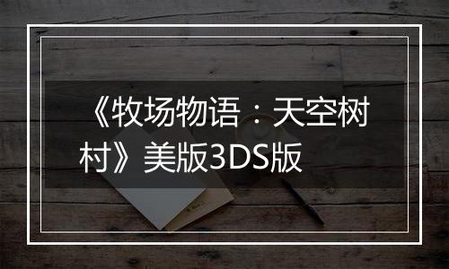 《牧场物语：天空树村》美版3DS版