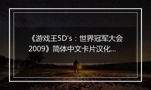 《游戏王5D's：世界冠军大会2009》简体中文卡片汉化版NDS版