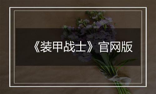 《装甲战士》官网版