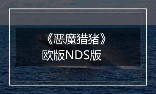 《恶魔猎猪》 欧版NDS版