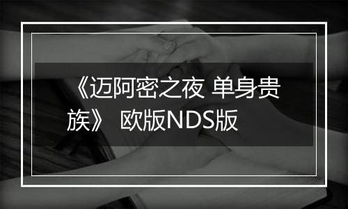 《迈阿密之夜 单身贵族》 欧版NDS版