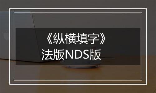 《纵横填字》 法版NDS版