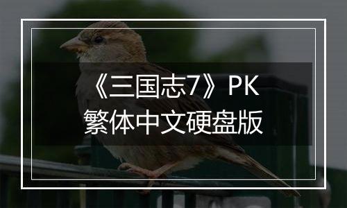 《三国志7》PK繁体中文硬盘版