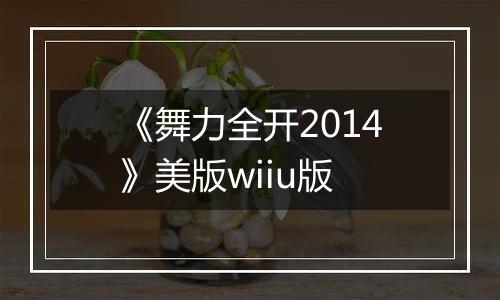 《舞力全开2014》美版wiiu版