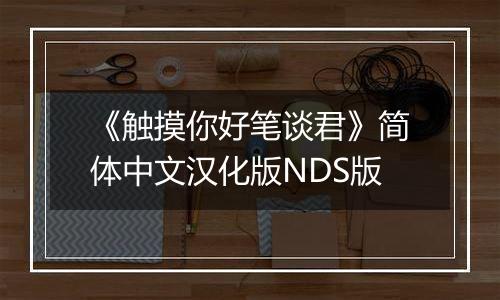 《触摸你好笔谈君》简体中文汉化版NDS版